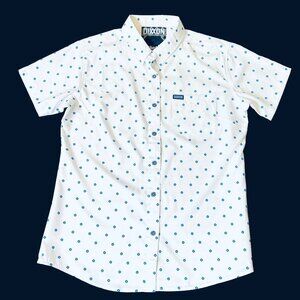 Dixxon Flannel Co Women's Large Polkacide Button up Short Sleeve Shirt